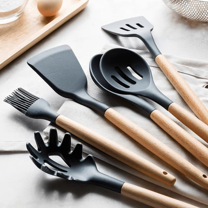 Kit utensílios de Cozinha de Silicone - 12 Peças